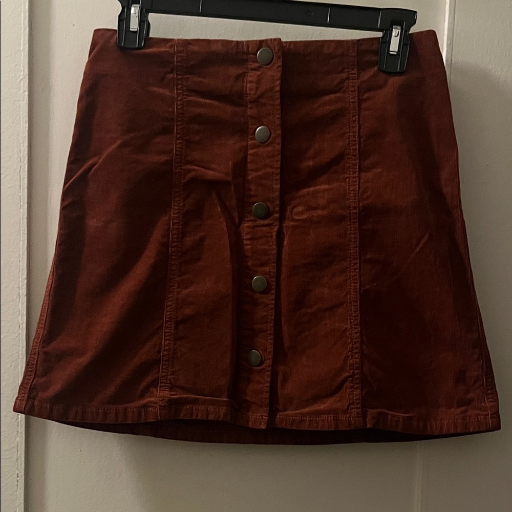 Joie Copper Button-Front Mini Skirt